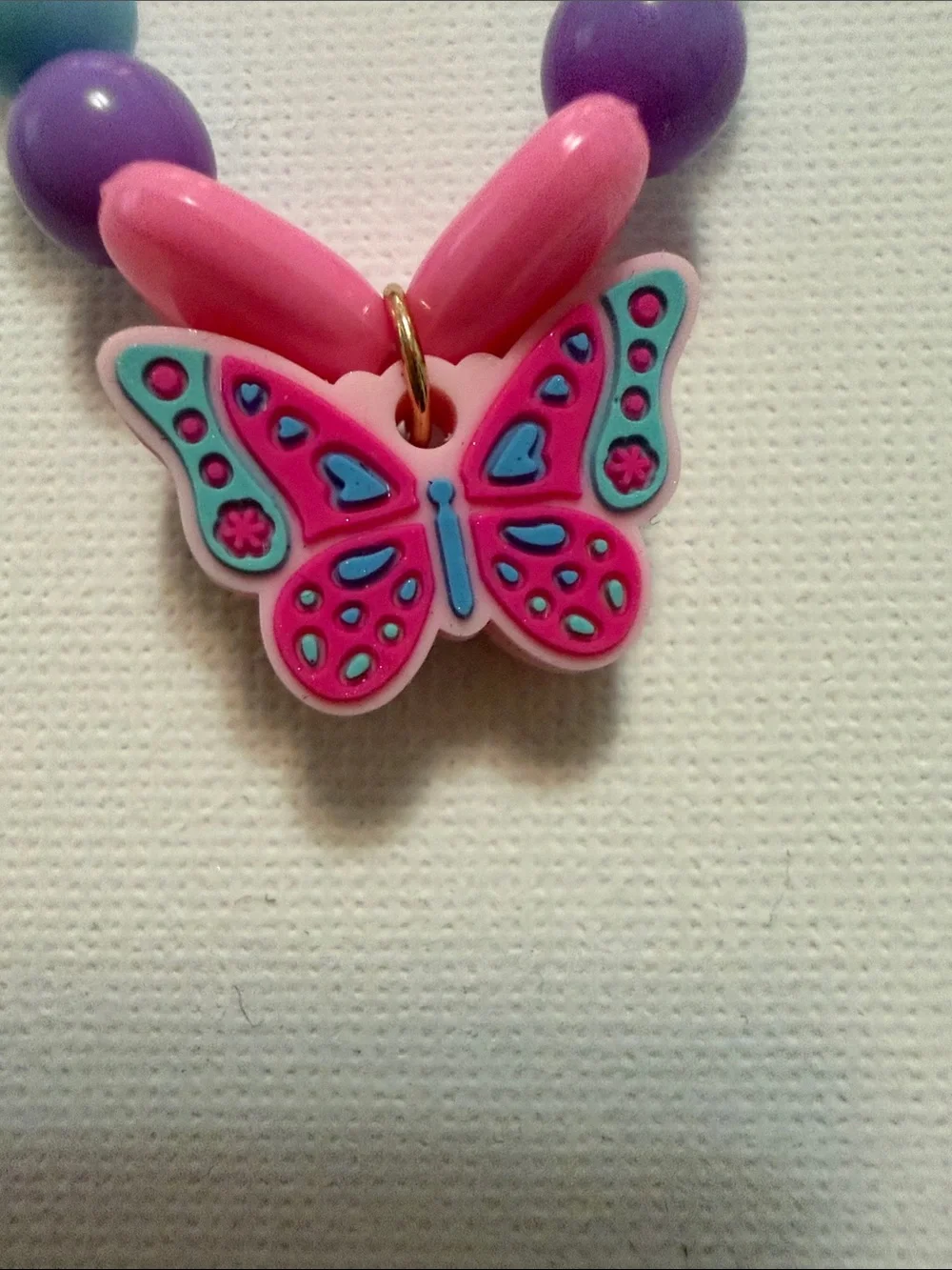 Kids Pink, Butterfly Beaded Bracelet